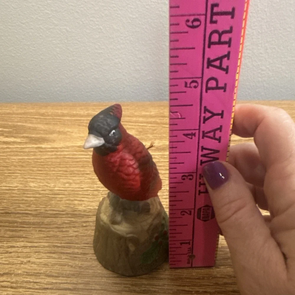 Vintage Jasco Feathered Friends‎ Red Cardinal Bird Ceramic Bell Figure